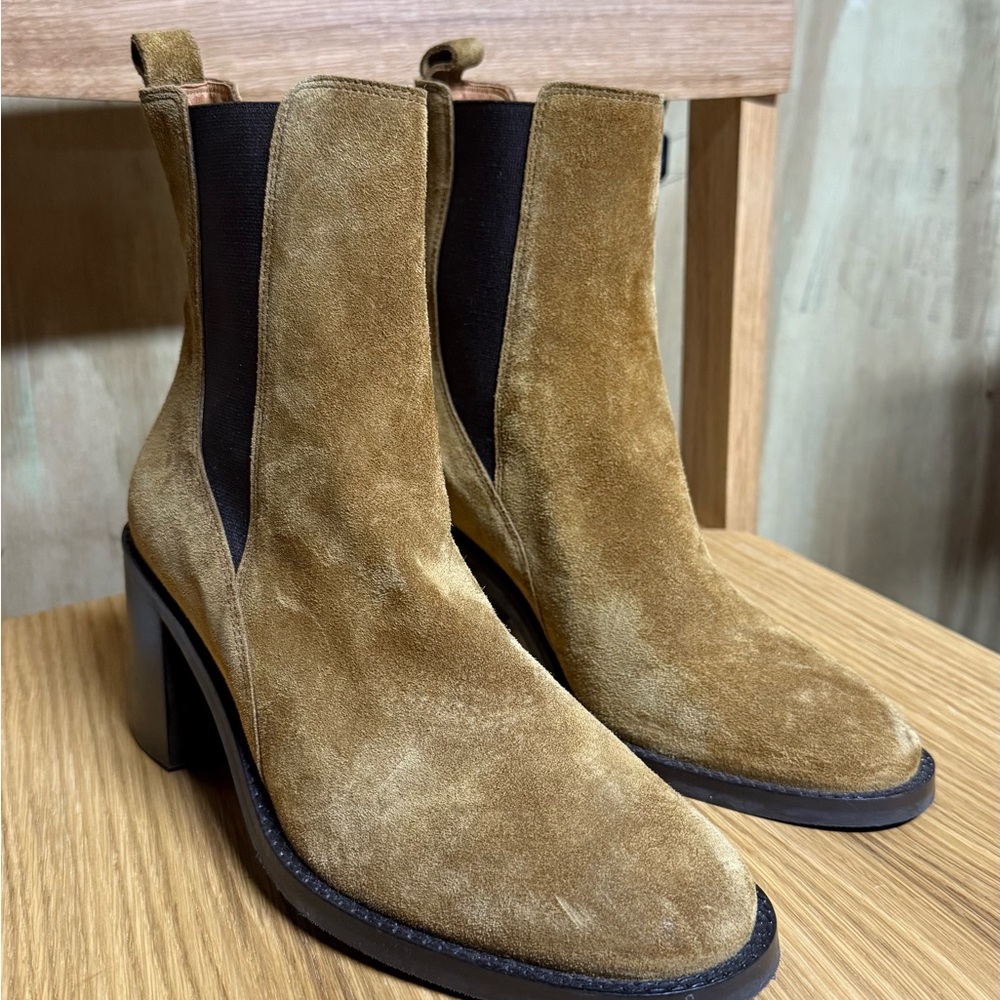 Elegant Tan Suede Ankle Boots
